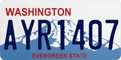 WA license plate AYR1407