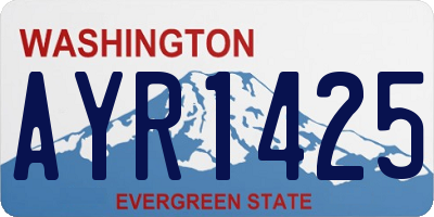WA license plate AYR1425