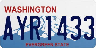 WA license plate AYR1433