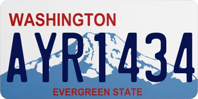 WA license plate AYR1434