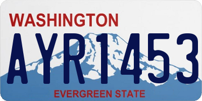 WA license plate AYR1453