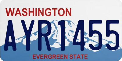 WA license plate AYR1455