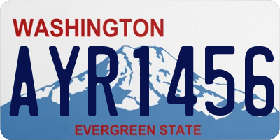 WA license plate AYR1456