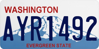 WA license plate AYR1492