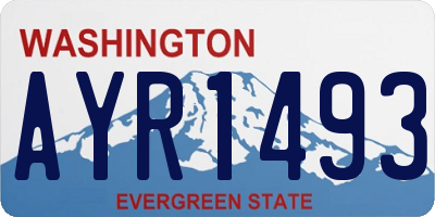 WA license plate AYR1493