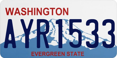 WA license plate AYR1533