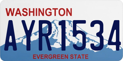 WA license plate AYR1534