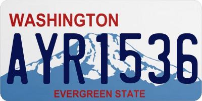 WA license plate AYR1536