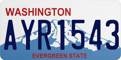 WA license plate AYR1543