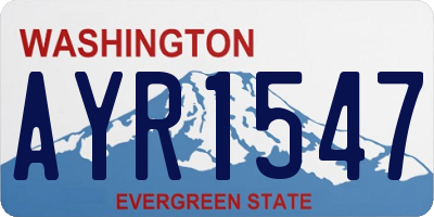 WA license plate AYR1547
