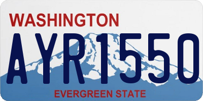 WA license plate AYR1550