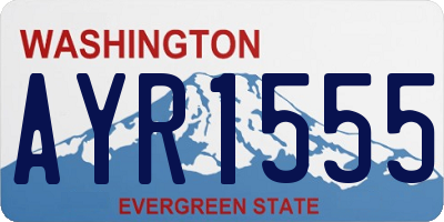 WA license plate AYR1555