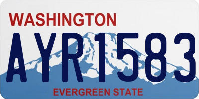 WA license plate AYR1583