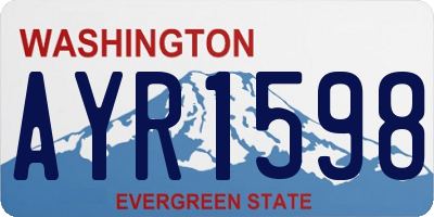 WA license plate AYR1598