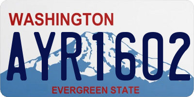 WA license plate AYR1602