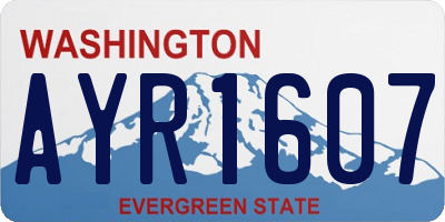 WA license plate AYR1607