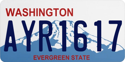 WA license plate AYR1617