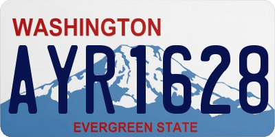 WA license plate AYR1628