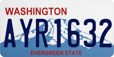 WA license plate AYR1632
