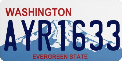 WA license plate AYR1633