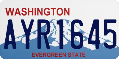 WA license plate AYR1645