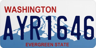 WA license plate AYR1646