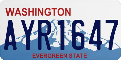 WA license plate AYR1647