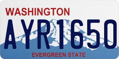WA license plate AYR1650