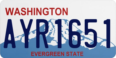 WA license plate AYR1651