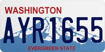 WA license plate AYR1655