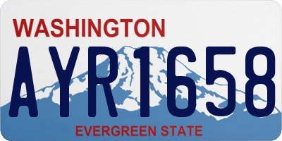 WA license plate AYR1658