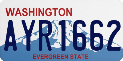 WA license plate AYR1662