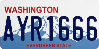 WA license plate AYR1666