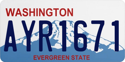 WA license plate AYR1671