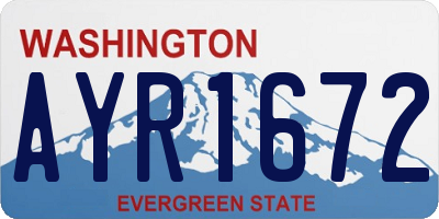 WA license plate AYR1672