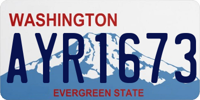 WA license plate AYR1673