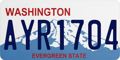 WA license plate AYR1704