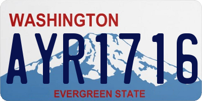 WA license plate AYR1716