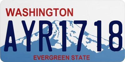 WA license plate AYR1718