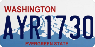 WA license plate AYR1730