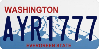 WA license plate AYR1777