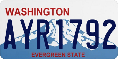WA license plate AYR1792