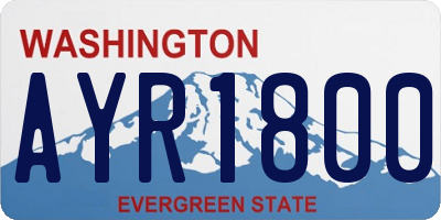 WA license plate AYR1800