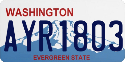 WA license plate AYR1803