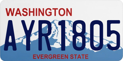 WA license plate AYR1805