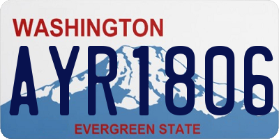 WA license plate AYR1806