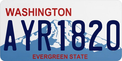 WA license plate AYR1820