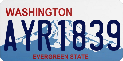 WA license plate AYR1839