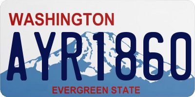 WA license plate AYR1860