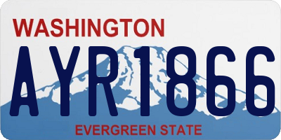 WA license plate AYR1866